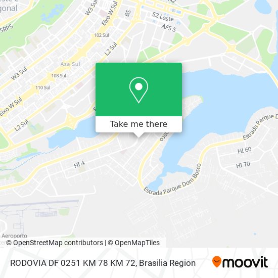 RODOVIA DF 0251 KM 78 KM 72 map