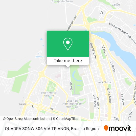 Mapa QUADRA SQNW 306 VIA TRIANON