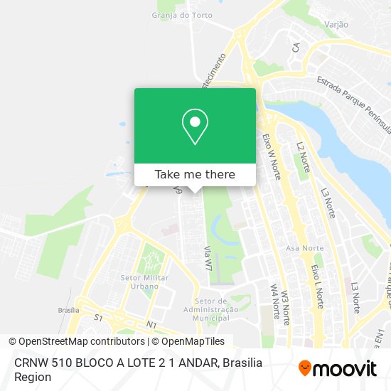 Mapa CRNW 510 BLOCO A LOTE 2 1 ANDAR