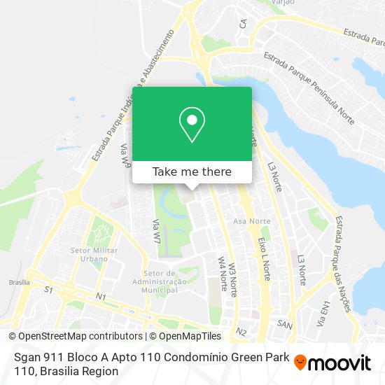 Sgan 911 Bloco A Apto  110 Condomínio Green Park 110 map
