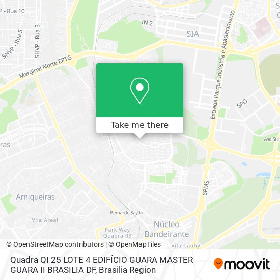 Mapa Quadra QI 25 LOTE 4 EDIFÍCIO GUARA MASTER   GUARA II  BRASILIA DF