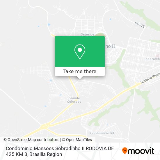 Condomínio Mansões Sobradinho II RODOVIA DF 425 KM 3 map