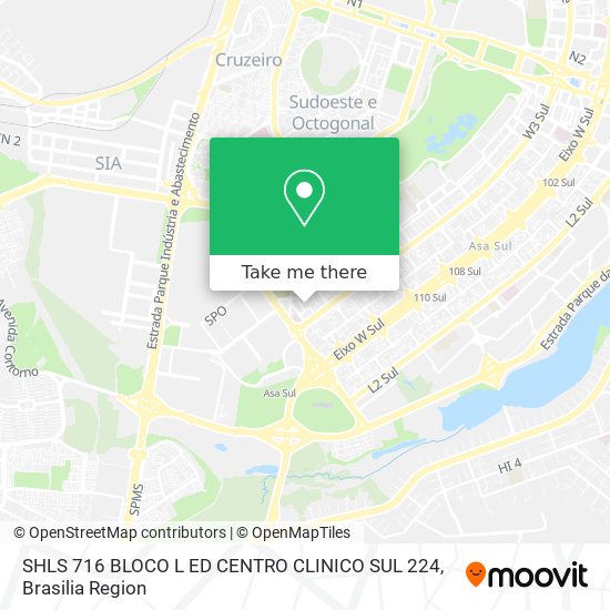 Mapa SHLS 716 BLOCO L   ED CENTRO CLINICO SUL 224