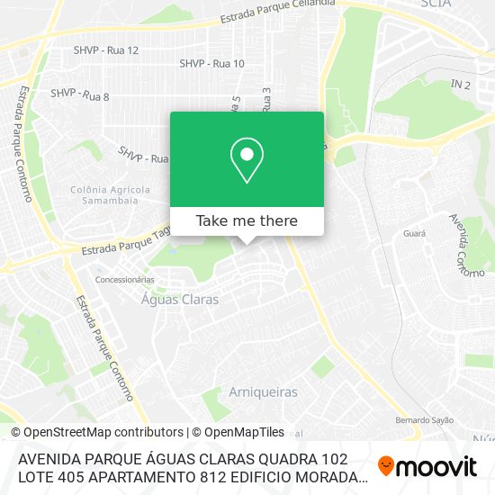 AVENIDA PARQUE ÁGUAS CLARAS QUADRA 102 LOTE 405 APARTAMENTO 812 EDIFICIO MORADA NOBRE map