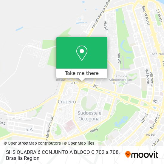 SHS QUADRA 6 CONJUNTO A BLOCO C 702 a 708 map
