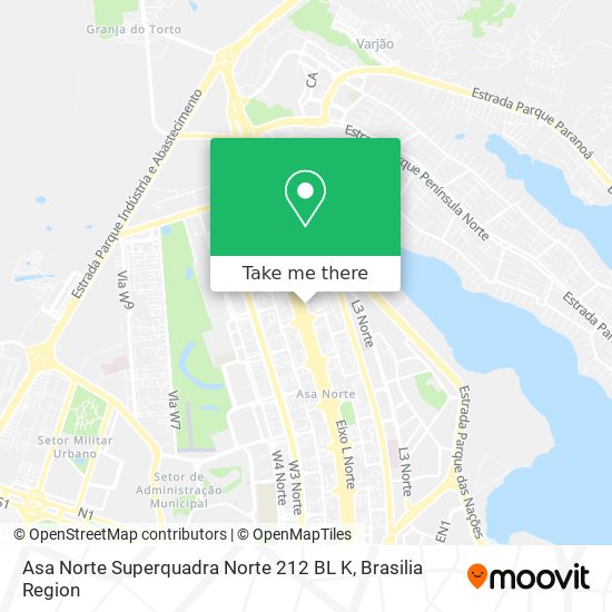 Asa Norte Superquadra Norte 212 BL K map
