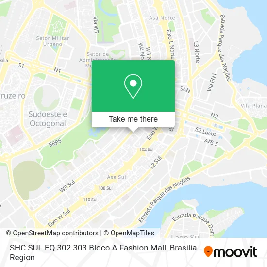 SHC SUL EQ 302 303 Bloco A Fashion Mall map
