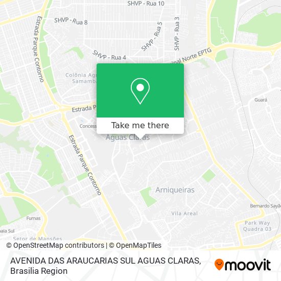 AVENIDA DAS ARAUCARIAS SUL AGUAS CLARAS map