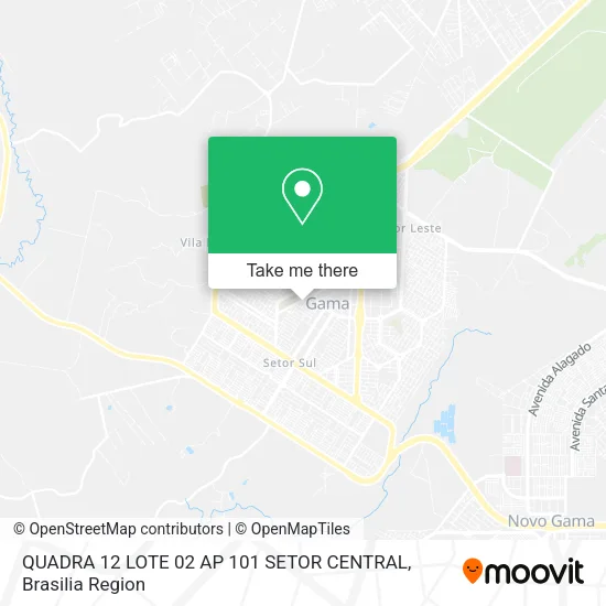 QUADRA 12 LOTE 02 AP 101 SETOR CENTRAL map