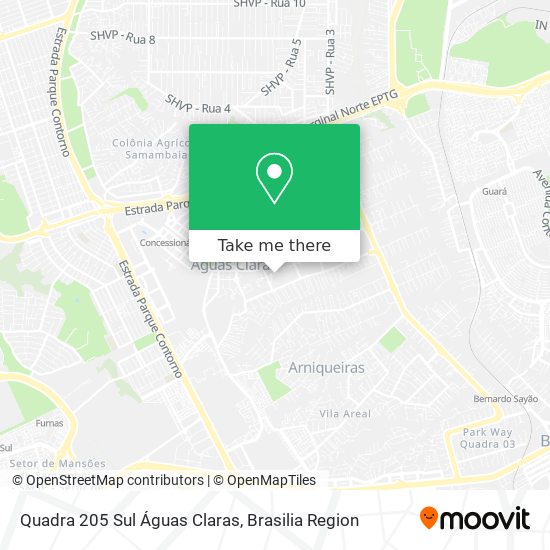Quadra 205 Sul Águas Claras map