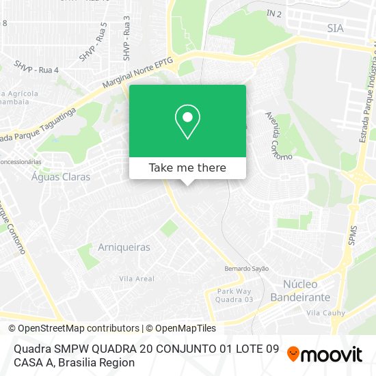 Quadra SMPW QUADRA 20 CONJUNTO 01 LOTE 09 CASA A map