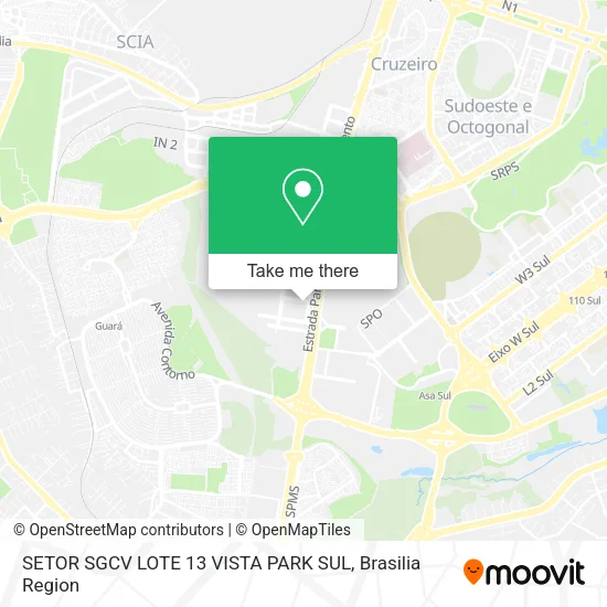 SETOR SGCV LOTE 13   VISTA   PARK SUL map