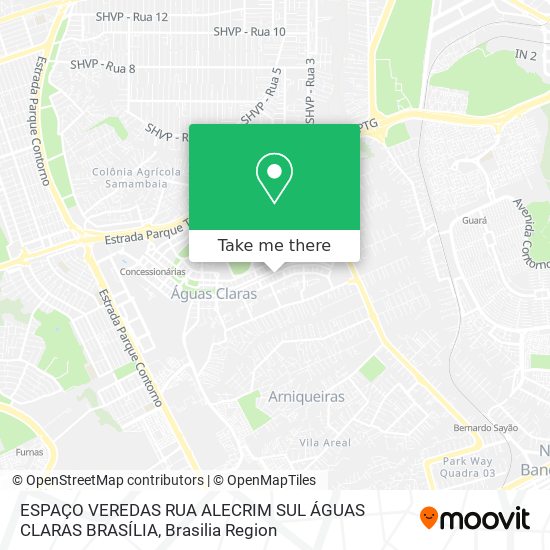 ESPAÇO VEREDAS  RUA ALECRIM  SUL  ÁGUAS CLARAS  BRASÍLIA map