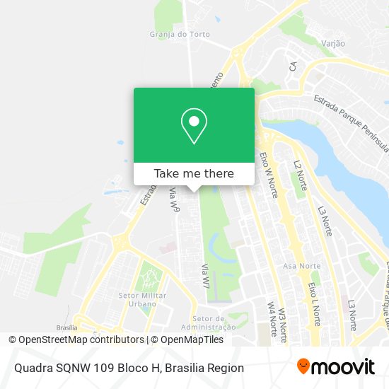 Mapa Quadra SQNW 109  Bloco H