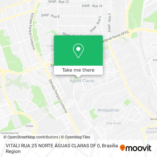 Mapa VITALI  RUA 25 NORTE  ÁGUAS CLARAS DF 0