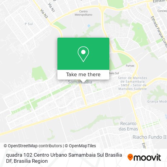 Mapa quadra 102  Centro Urbano   Samambaia Sul  Brasília   DF