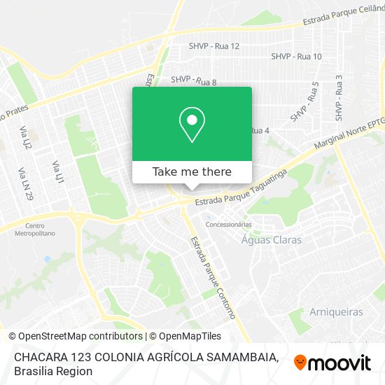CHACARA 123 COLONIA AGRÍCOLA SAMAMBAIA map