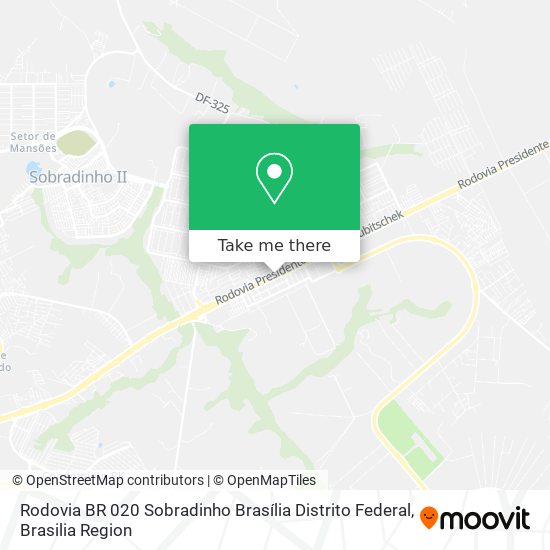 Rodovia BR 020   Sobradinho Brasília   Distrito Federal map