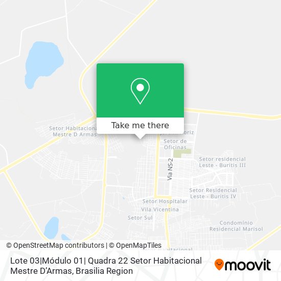 Lote 03|Módulo 01| Quadra 22 Setor Habitacional Mestre D’Armas map