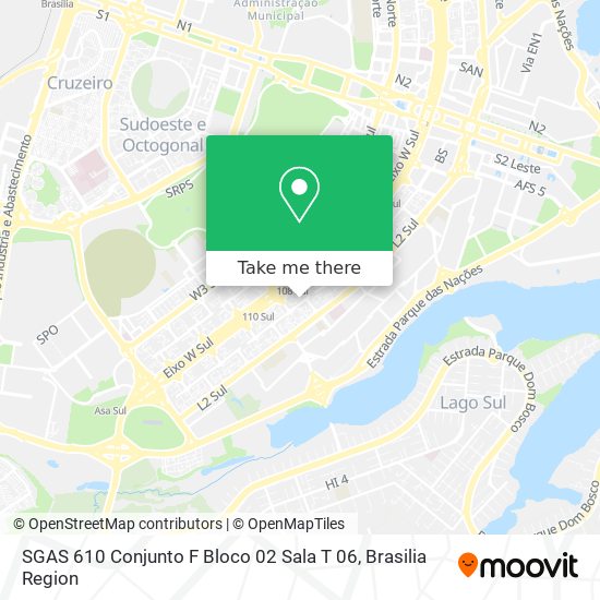 Mapa SGAS 610 Conjunto F Bloco 02 Sala T 06