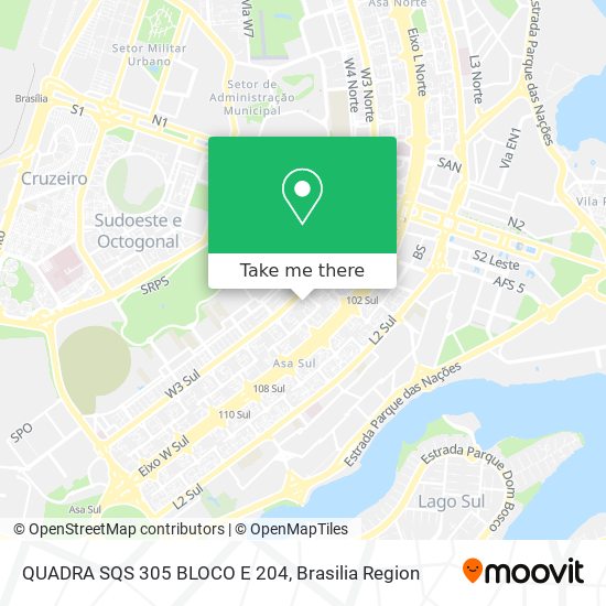 QUADRA SQS 305 BLOCO E 204 map