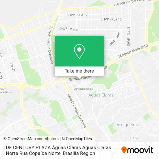 DF CENTURY PLAZA  Águas Claras  Aguas Claras Norte  Rua Copaíba Norte map