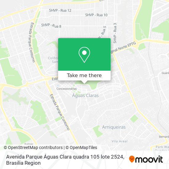 Avenida Parque Águas Clara  quadra 105  lote 2524 map