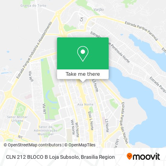 CLN 212 BLOCO B Loja Subsolo map