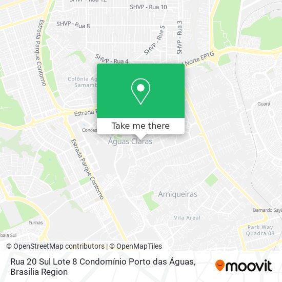 Rua 20 Sul Lote 8 Condomínio Porto das Águas map