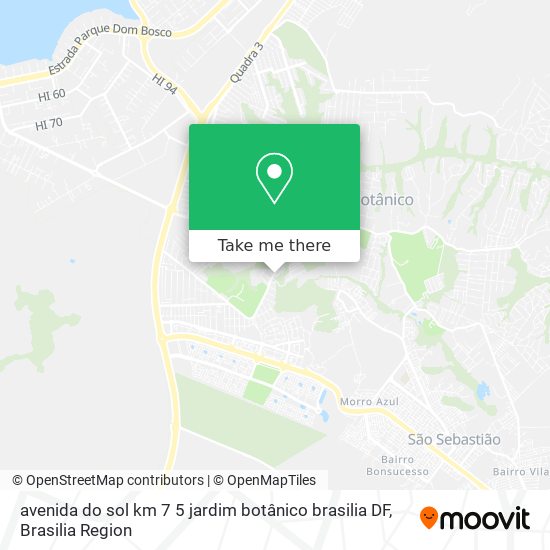 avenida do sol km 7 5 jardim botânico brasilia DF map