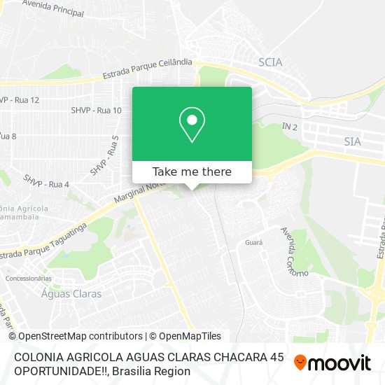 COLONIA AGRICOLA AGUAS CLARAS CHACARA 45   OPORTUNIDADE!! map