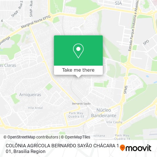 COLÔNIA AGRÍCOLA BERNARDO SAYÃO CHÁCARA 1 01 map