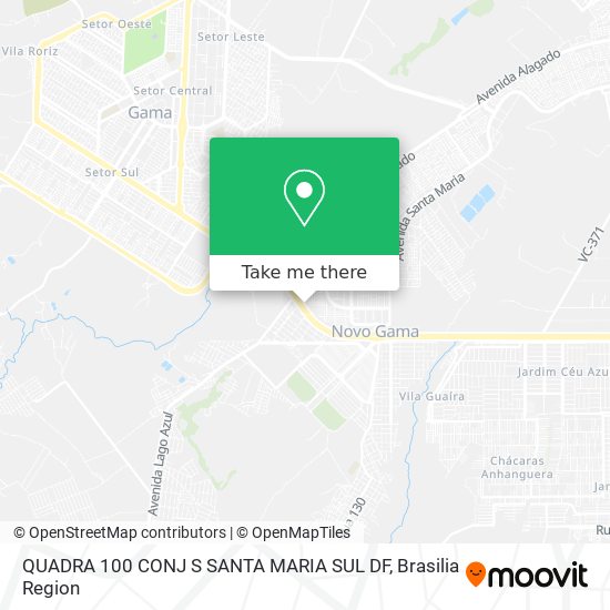 QUADRA 100  CONJ  S  SANTA MARIA SUL DF map