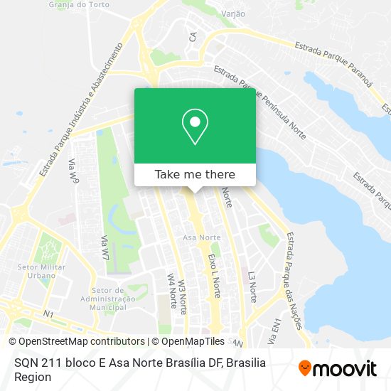 SQN 211 bloco E  Asa Norte  Brasília DF map