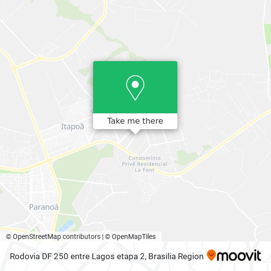Rodovia DF 250 entre Lagos  etapa 2 map