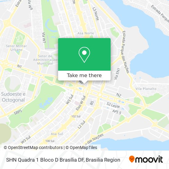 SHN Quadra 1 Bloco D   Brasília DF map