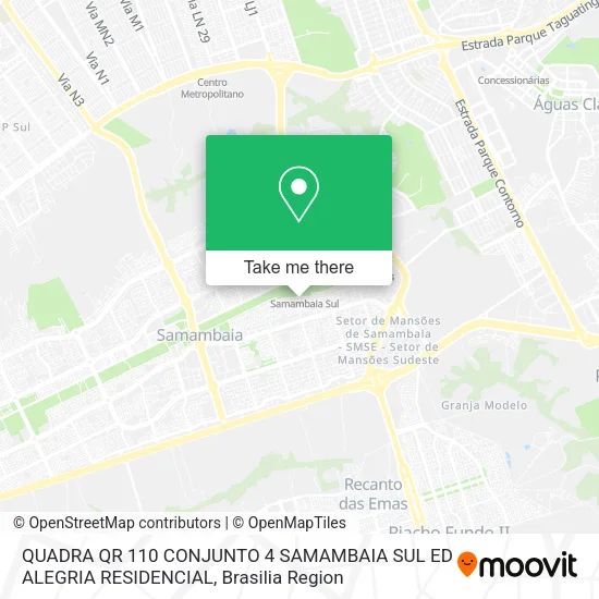 QUADRA QR 110 CONJUNTO 4  SAMAMBAIA SUL ED  ALEGRIA RESIDENCIAL map