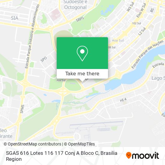 SGAS 616 Lotes 116 117 Conj A Bloco C map
