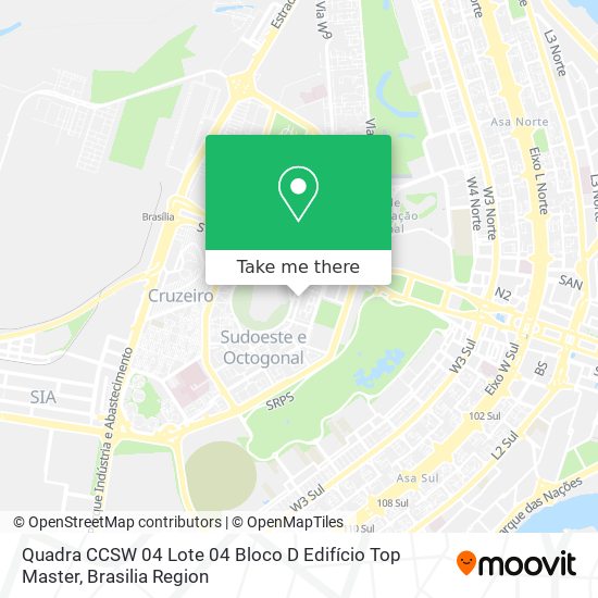 Quadra CCSW 04 Lote 04 Bloco D   Edifício Top Master map