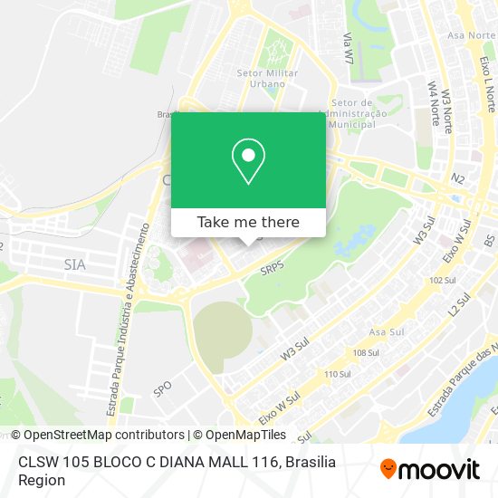 CLSW 105 BLOCO C   DIANA MALL 116 map