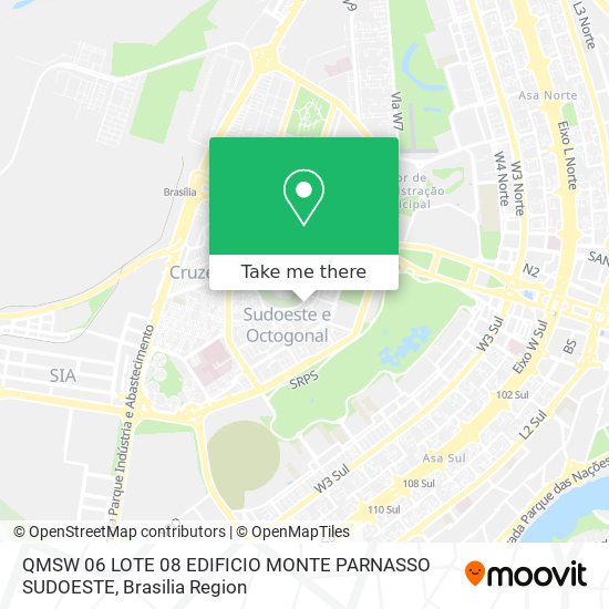 QMSW 06 LOTE 08 EDIFICIO MONTE PARNASSO SUDOESTE map