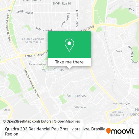 Quadra 203 Residencial Pau Brasil  vista livre map