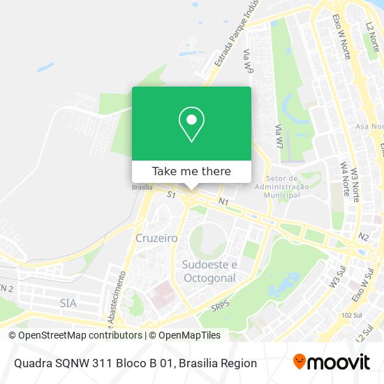 Quadra SQNW 311 Bloco B 01 map
