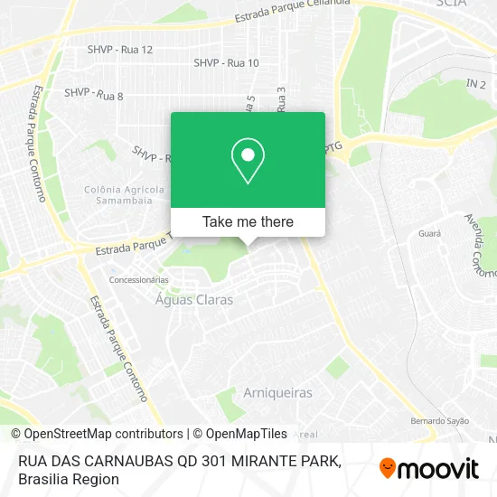 RUA DAS CARNAUBAS   QD 301   MIRANTE PARK map