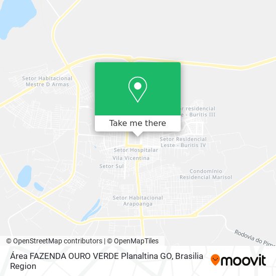 Área FAZENDA OURO VERDE  Planaltina  GO map