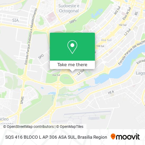 SQS 416 BLOCO L AP 306   ASA SUL map