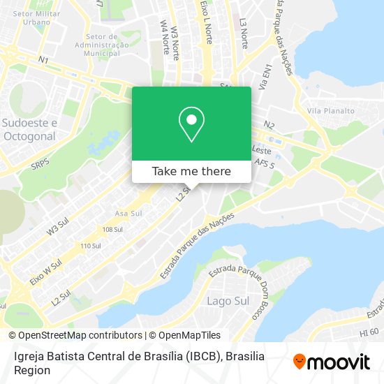 Mapa Igreja Batista Central de Brasília (IBCB)