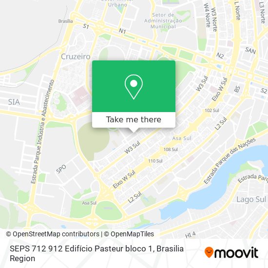 SEPS 712 912 Edifício Pasteur bloco 1 map