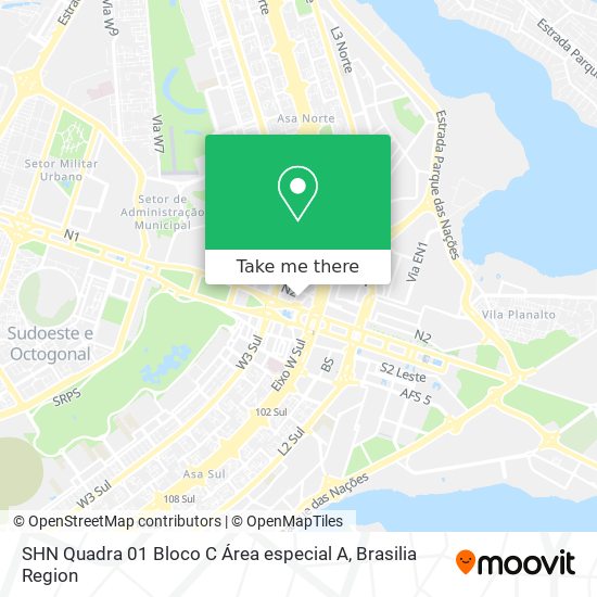 SHN  Quadra 01  Bloco C  Área especial A map