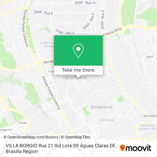 VILLA BORGIO  Rua 21 Sul Lote 09  Águas Claras DF map